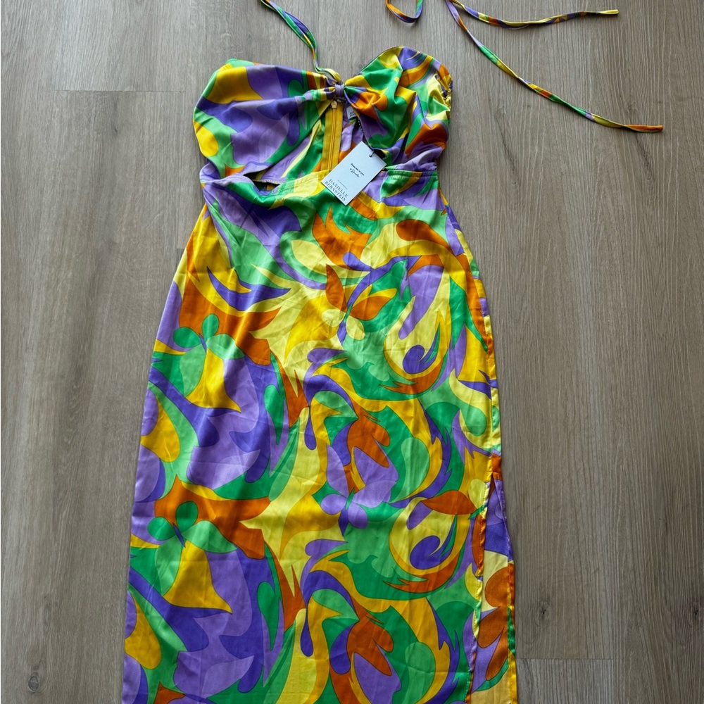 Weworewhat Multicolor Strapless/tie halter Dress